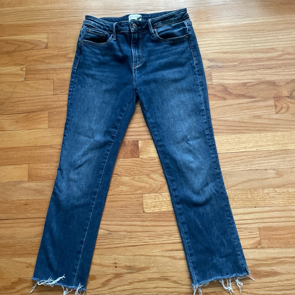 Driftwood Jeans Womens 28 Denim Colette Crop Embroidered Pocket B04